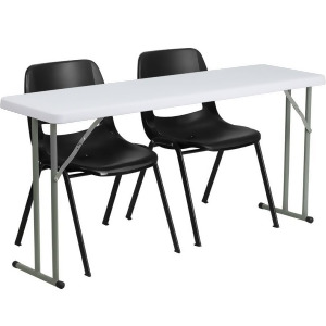 Flash Furniture 18 X 60 Plastic Folding Training Table With 2 Black Plastic St - All