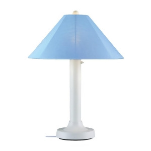 Patio Living Concepts Catalina 34 Inch Table Lamp w/ 3 Inch White Body Sky Blu - All