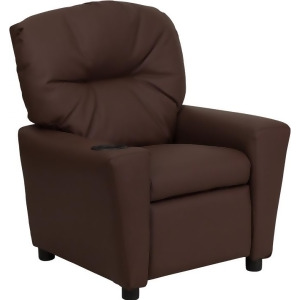 Flash Furniture Contemporary Brown Leather Kids Recliner w/ Cup Holder Bt-7950 - All