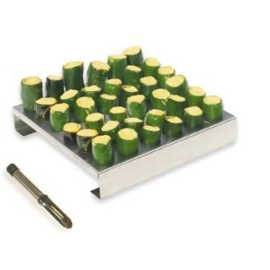 King Kooker Stainless Steel 36 Hole Jalapeno Rack with Corer - All