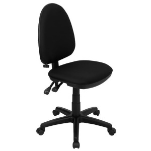 Flash Furniture Mid-Back Black Fabric Multi-Functional Task Chair w/ Adjustable - All