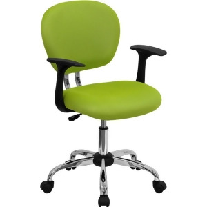 Flash Furniture Mid-Back Apple Green Mesh Task Chair w/ Arms Chrome Base H-2 - All