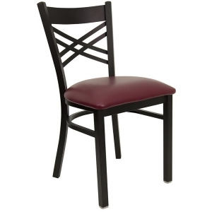 Flash Furniture Hercules Series Black Back Metal Restaurant Chair Burgundy Vin - All