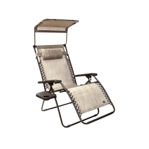 Bliss Hammocks Gravity Lounger with Pillow Canopy and Side Tray In Sand - All