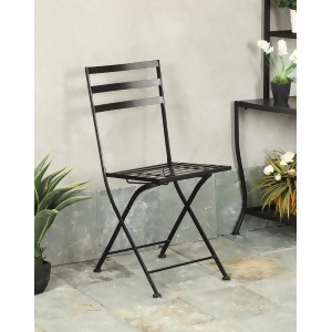 4D Concepts Black Metal Chair in Black Metal Set of 2 - All