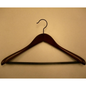 Proman Products Taurus Contour Suit Hanger w/PVC Tube Bar in Mahogany - All