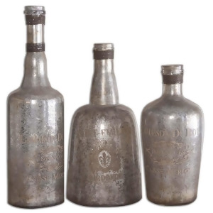Uttermost Lamaison 3 Mercury Glass Bottles - All