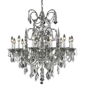 Lighting By Pecaso Sebastien Collection Hanging Fixture D32in H33in Lt 12 Pewter - All