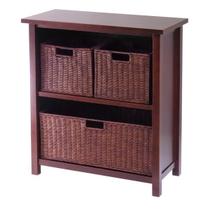Winsome Wood Milan 4 Piece Cabinet/Shelf w/ 3 Baskets - All