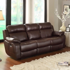 Homelegance Marille Double Reclining Sofa w/ Center Drop-Down Cup Holders in Bro - All