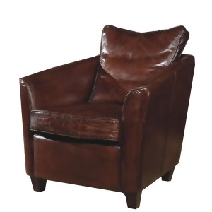 Moes Home Charlston Club Chair in Brown Leather - All
