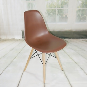 Mod Made Paris Tower Collection Side Chair With Wood Leg In Chocolate Set of 2 - All