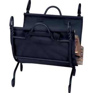 Uniflame W-1125 Ring Swirl Black Log Rack with Canvas Carrier - All