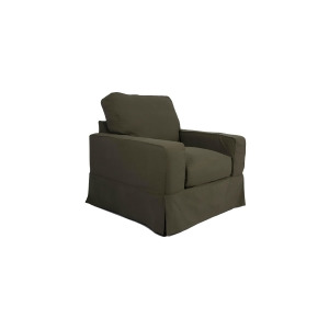 Sunset Trading Americana Chair With Slipcover in Forest Green - All