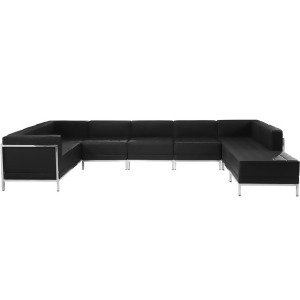 Flash Furniture Hercules Imagination Series Black Leather U-Shape Sectional Conf - All