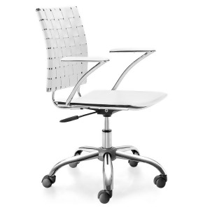 Zuo Criss Cross Office Chair in White Set of 2 - All