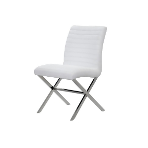 Allan Copley Designs Sasha Set of Two Dining Chairs in White Leatherette w/ Poli - All