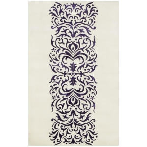 Noble House Amber Collection Rug in Ivory / Purple - All