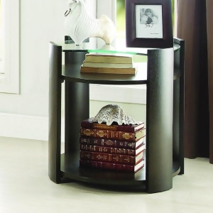 Homelegance Sicily End Table w/Glass Top in Espresso - All