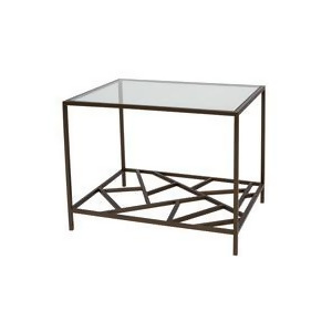 Allan Copley Designs Cracked Ice End Table in Gilt Medium Bronze - All