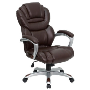 Flash Furniture High Back Brown Leather Executive Office Chair w/ Leather Padded - All