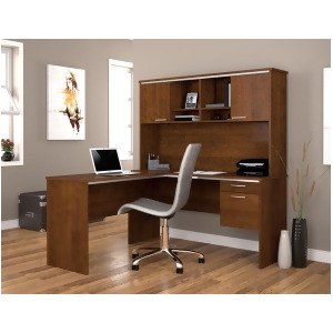 Bestar Flare L-shaped Workstation In Tuscany Brown - All