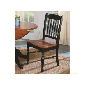 A-america British Isles Slatback Side Chair Oak-Black Finish Set of 2 - All