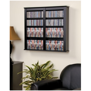 Prepac Double Black Wall Mounted Multimedia Storage - All