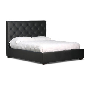 J M Furniture Zoe Storage Platform Bed in Black Leatherette - All