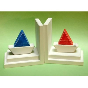 One World Distressed Red And Blue Barco Bookends - All