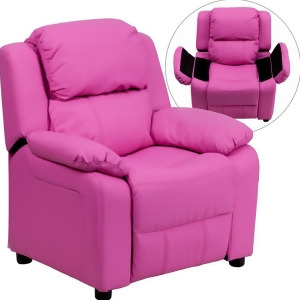 Flash Furniture Deluxe Heavily Padded Contemporary Hot Pink Vinyl Kids Recliner - All