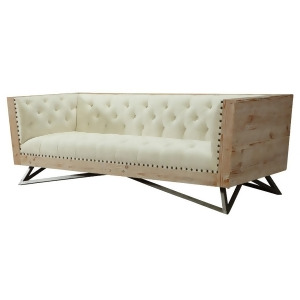 Armen Regis Cream Sofa With Pine Frame And Gunmetal Legs - All