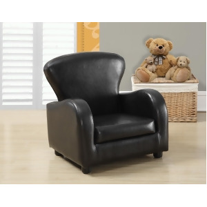 Monarch Specialties Dark Brown Leather-Look Juvenile Club Chair I 8140 - All