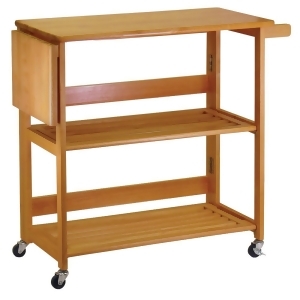 Winsome Wood Kitchen Cart Foldable in Light Oak - All