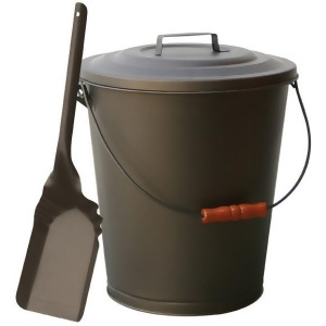 Uniflame C-1726b Bronze Finish Ash Bin with Lid And Shovel - All