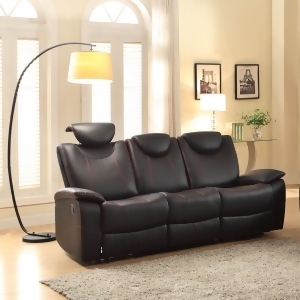 Homelegance Talbot Double Reclining Sofa in Black Leather - All