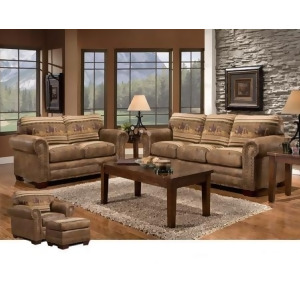 American Furniture Wild Horses 4 Piece Living Room Set With Sleeper - All