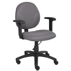 Boss Chairs Boss Diamond Task Chair In Grey w/ Adjustable Arms - All