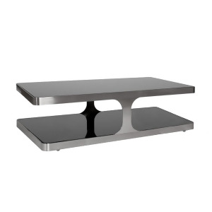 Allan Copley Designs Diego Rectangular Cocktail Table w/ Black Glass Top Shelf - All