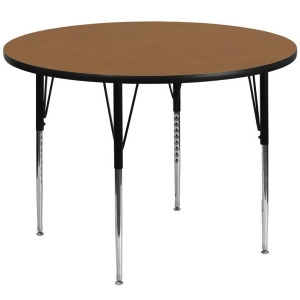 Flash Furniture 60 Inch Round Activity Table w/ Oak Thermal Fused Laminate Top - All