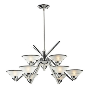 Elk Lighting 1476/6 3 9 Light Chandelier in Polished Chrome Etched Clear Glass - All