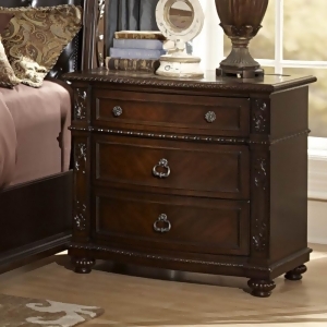 Homelegance Hillcrest Manor Nightstand w/ Marble Inset in Rich Cherry - All