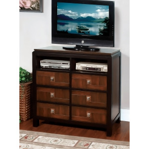 Furniture of America Double Deck Medium Chest In Acacia and Walnut - All