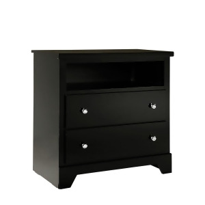 Standard Furniture Marilyn Black 2 Drawer Tv Chest in Glossy Black - All