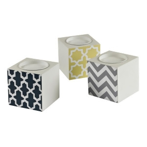 Sterling Industries 129-1099/S3 Set Of 3 Chevron Print Candle Holders - All