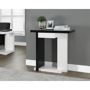 Monarch Specialties Glossy White And Black Hall Console Accent Table I 2457 - All