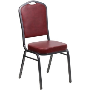 Flash Furniture Hercules Series Crown Back Stacking Banquet Chair w/ Burgundy Vi - All