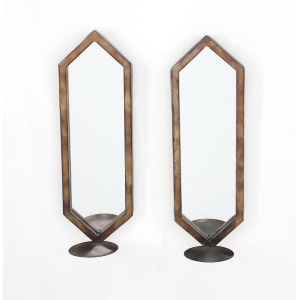 Teton Home Metal Candle Holder With Mirror Wd-008 Set of 4 - All