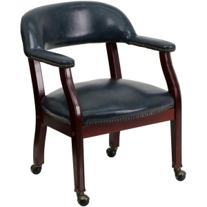Flash Furniture Navy Vinyl Luxurious Conference Chair w/ Casters B-z100-navy-g - All