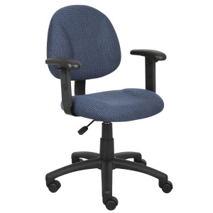 Boss Chairs Boss Blue Deluxe Posture Chair w/ Adjustable Arms - All